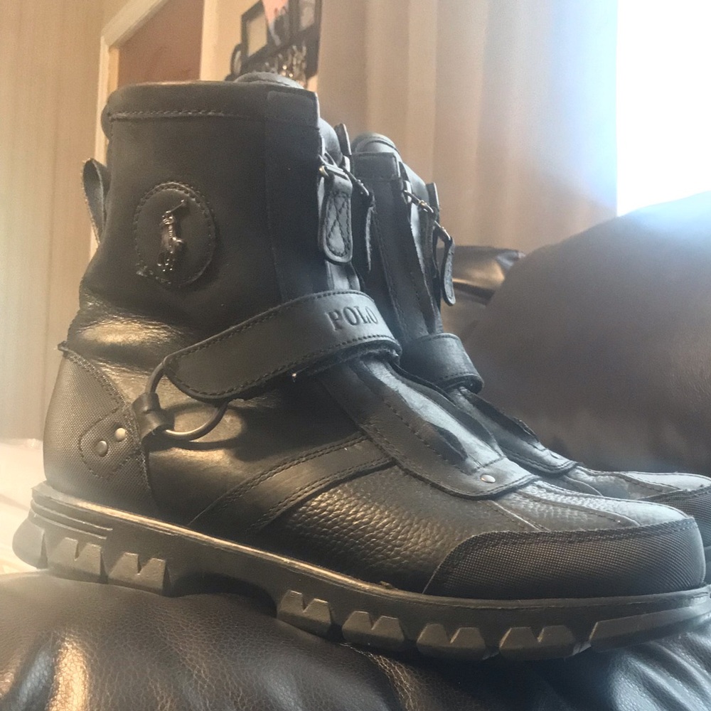 Black polo Ralph Lauren boots